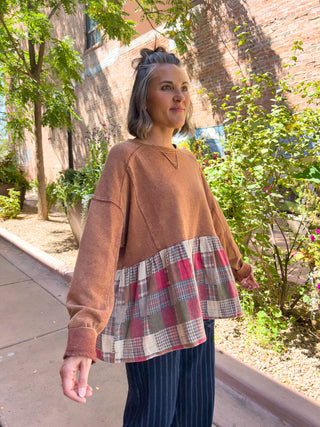 Plaid Ruffle Bottom Babydoll Tunic