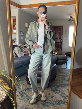 Paint Splashed Stripe Baby Barrel Jeans