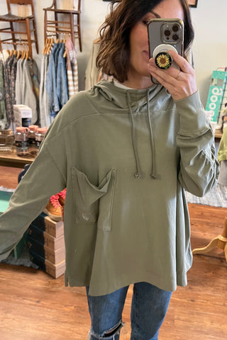 FP Movement Hot Shot Hooded Layer in Sage Stone