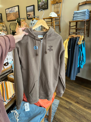Men's Life is Good Good Vibes Fleece Zip Hoodie