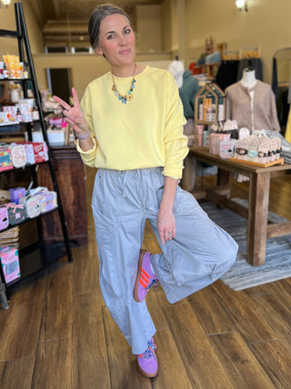 Silver Gray Utility Parachute Cargo Pant