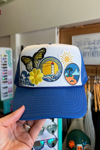 Patchy Hat Nature Theme - Royal Blue Lighthouse