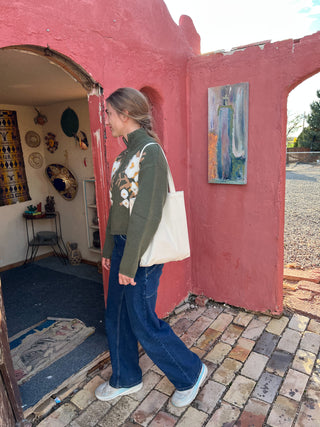 Floral Zip Up Sweater Cardigan