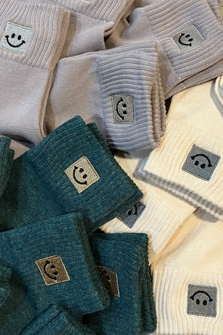 Happy Vibes Embroidered Socks