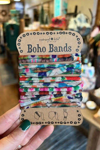 Boho Bands Hair Ties, Set of 3 - Blue Fuschia