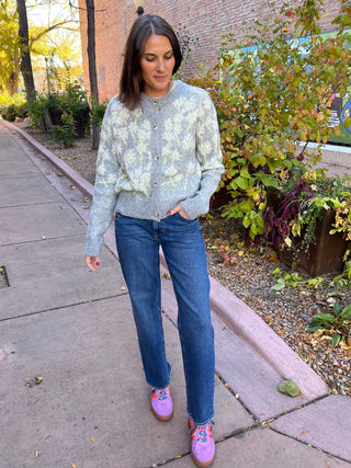 Dark Mid Rise Straight Leg Boyfriend Jeans