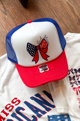 God Bless America Bow Trucker Hat