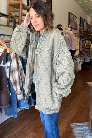 Free People Juno Jacket in Laurel Oak