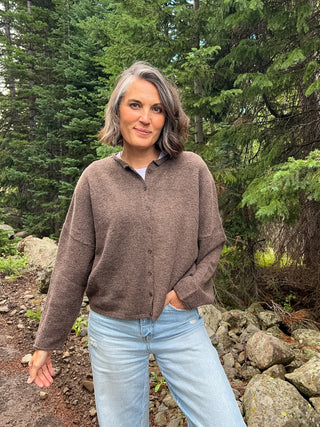 Dark Brown Lightweight Knit Cardigan