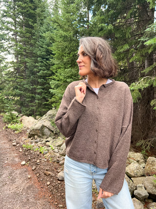 Dark Brown Lightweight Knit Cardigan