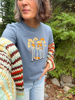 Women's Life Is Good Among the Aspens Short Sleeve Crusher Tee