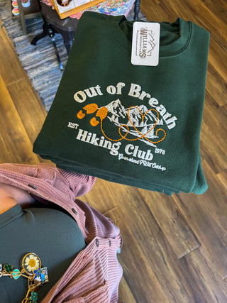 Out of Breath Hiking Club Embroidered Sweatshirt