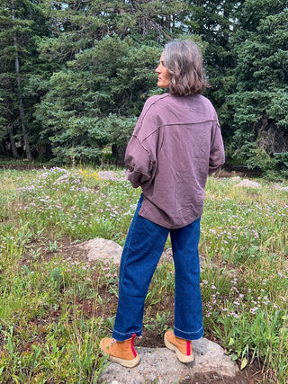 Coffee Bean Classic Cotton Oversized Long Sleeve Top