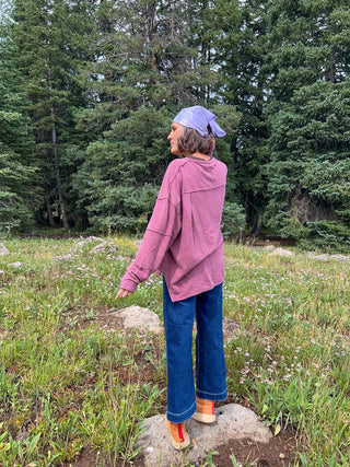 Rosewood Classic Cotton Oversized Long Sleeve Top