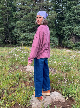 Rosewood Classic Cotton Oversized Long Sleeve Top