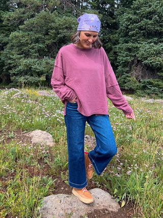 Rosewood Classic Cotton Oversized Long Sleeve Top