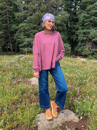 Rosewood Classic Cotton Oversized Long Sleeve Top