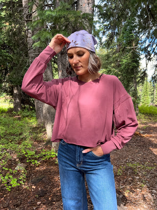 Rosewood Pima Cotton Open Back Long Sleeve Tee