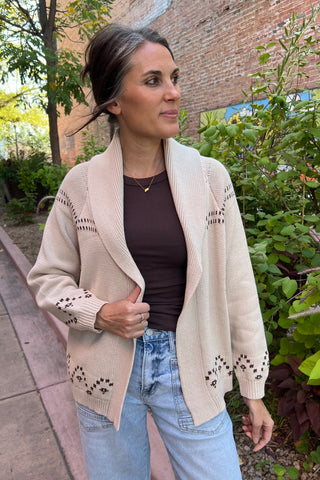 Horse Shawl Knit Cardigan
