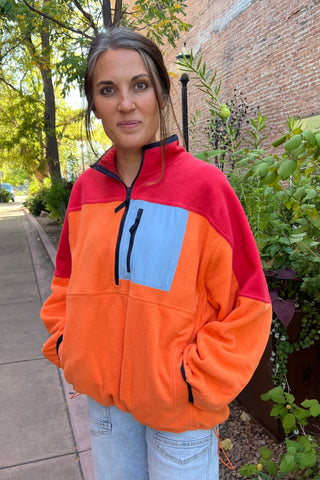 Colorblock Fleece Pullover