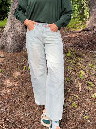 Paint Splashed Stripe Baby Barrel Jeans