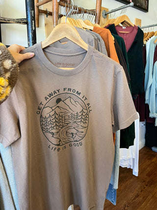 Men's Life is Good Get Away From It All Short Sleeve Crusher Tee