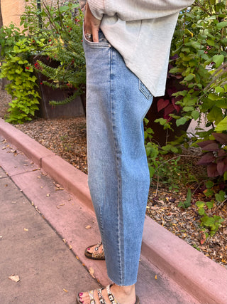 Just Black Light Denim Barrel Jeans