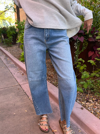 Just Black Light Denim Barrel Jeans