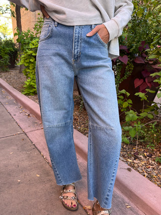 Just Black Light Denim Barrel Jeans