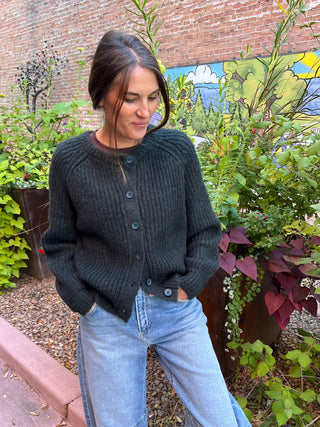 Evergreen Raglan Sleeve Knit Cardigan