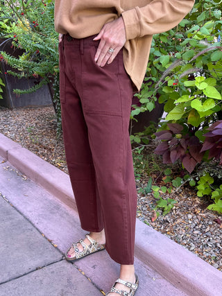 Just Black Cinnamon Utility Seamed Barrel Denim Jeans