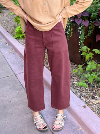 Just Black Cinnamon Utility Seamed Barrel Denim Jeans