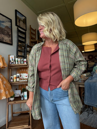 Free People Most Wanted Cardi in Rust
