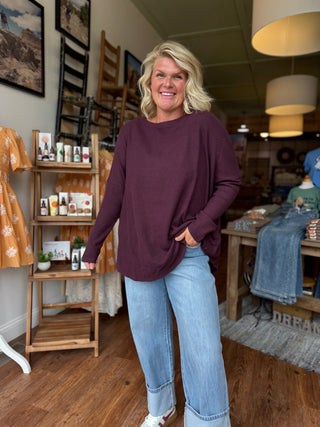 Free People Latte Blues Thermal in Chocolate Grape