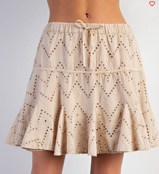 Khaki Eyelet Skirt / Skort