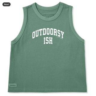 Women's Life is Good Outdoorsyish Arch Crusher Boxy Tank