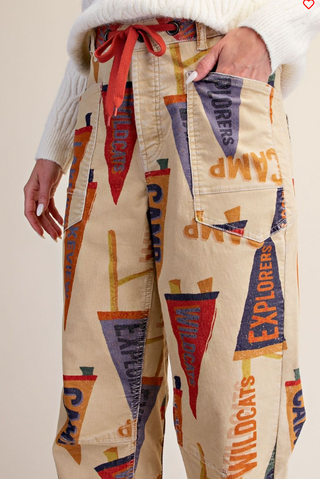 Flag Camp Pennant Corduroy Barrel Pants
