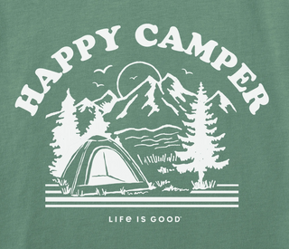 Women's Life Is Good Happy Camper Ringer Tee