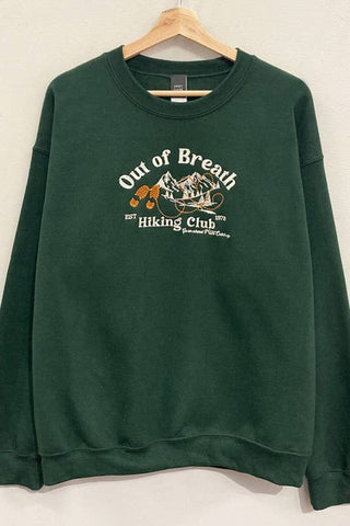 Out of Breath Hiking Club Embroidered Sweatshirt