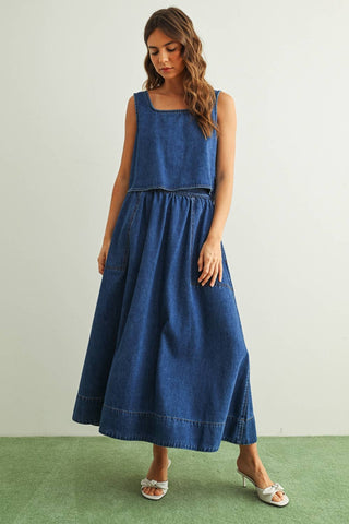 Soft Denim A-Line Skirt