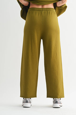 Midnight Navy Malibu Wide-Leg Fleece Pants