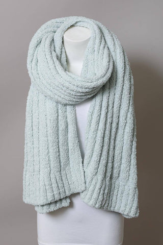 Powder Blue Comfy Boucle Knit Scarf