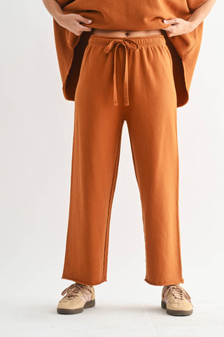 Midnight Navy Malibu Wide-Leg Fleece Pants