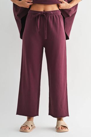 Midnight Navy Malibu Wide-Leg Fleece Pants