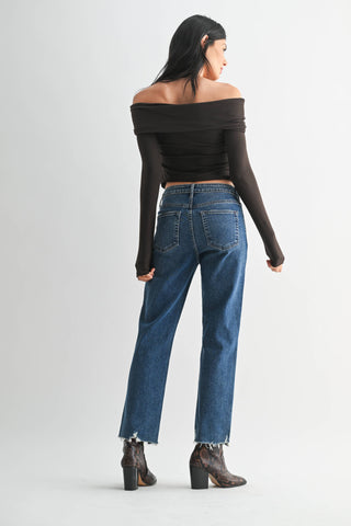 Vintage Straight Dark Denim Jeans