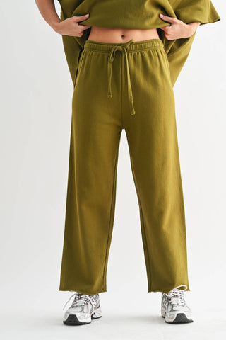 Midnight Navy Malibu Wide-Leg Fleece Pants