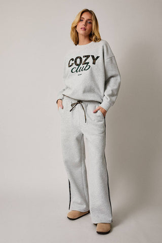 Heather Gray Flannel Stripe Sweatpants