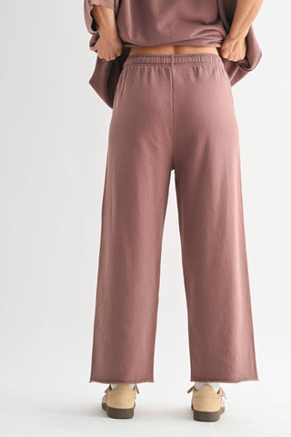 Midnight Navy Malibu Wide-Leg Fleece Pants