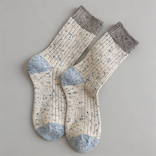 Speckled Yarn Colorblock Crew Socks