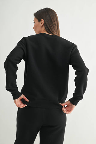 Black Classic Fit Fleece Sweatshirt
